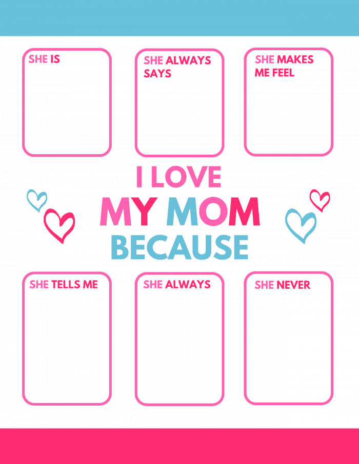 My mom love me. I Love Mommy because. For my mom. I Love my mother. I Love my mom because writing paper.