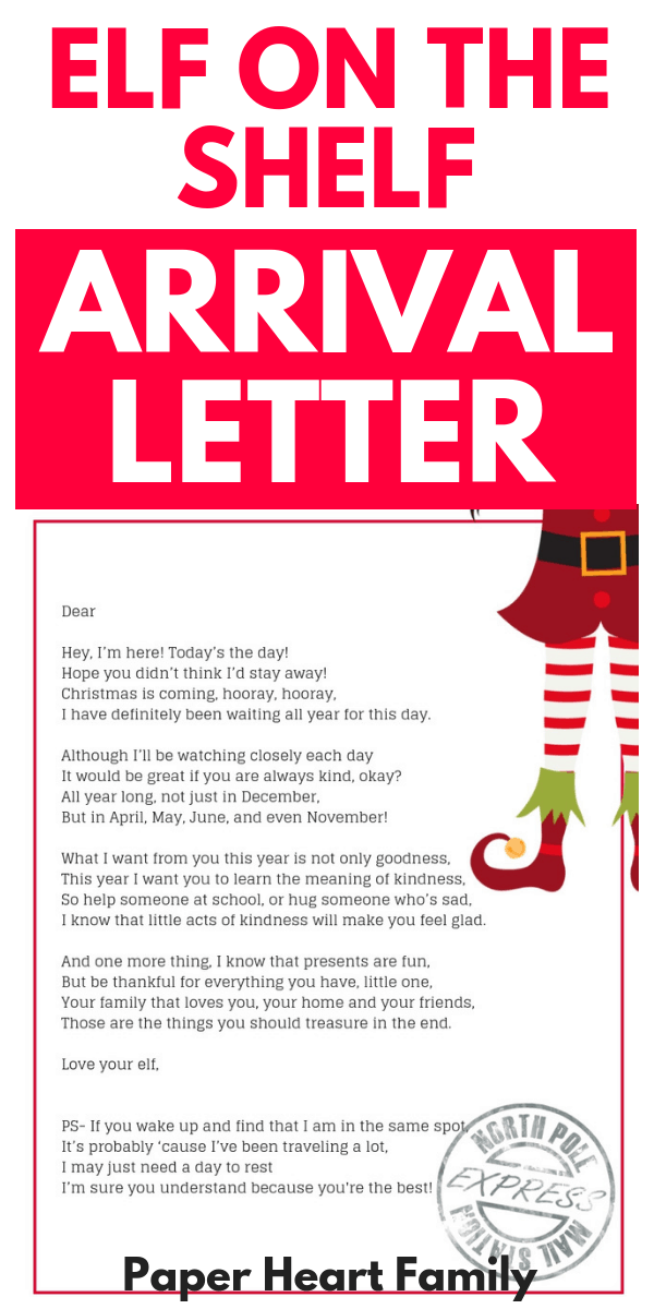 Elf On The Shelf Arrival Letter Ideas - Printable Templates by Nora