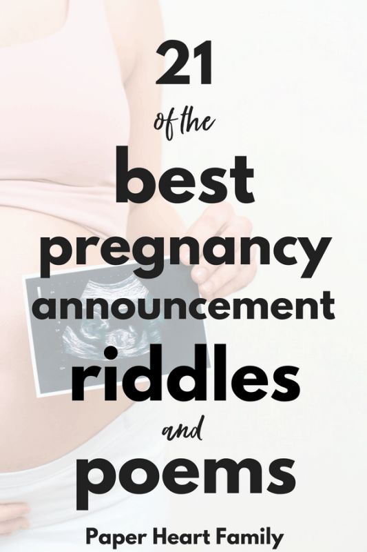 Pregnancy Announcement Riddles And Poems 