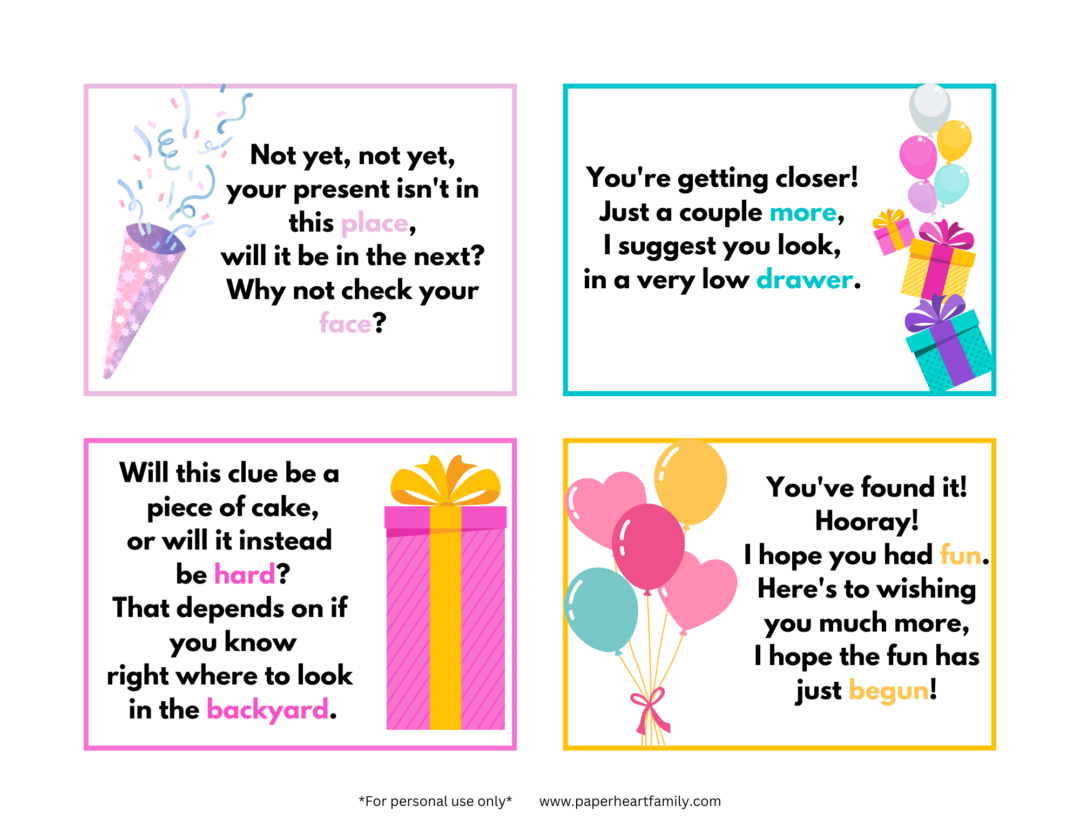 Fun Birthday Present Scavenger Hunt For Kids