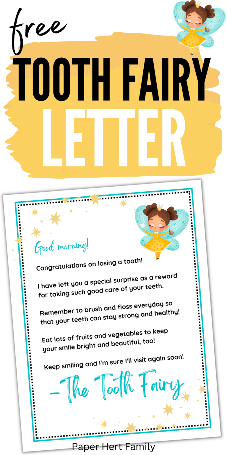 Free Tooth Fairy Letter Printable Your Kid Will Love