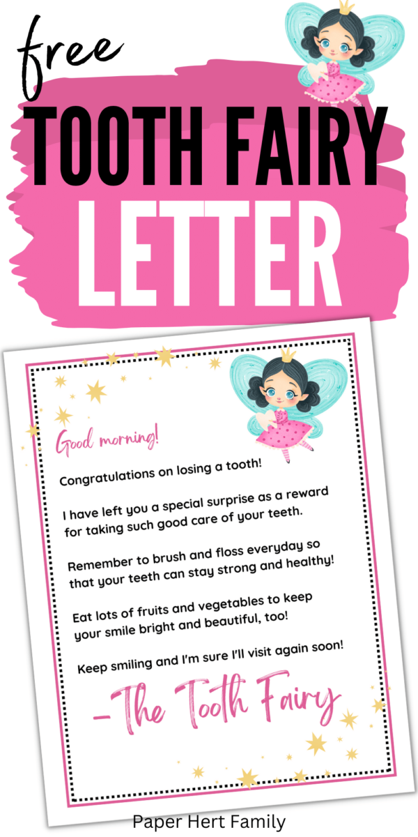 Free Tooth Fairy Letter Printable Your Kid Will Love