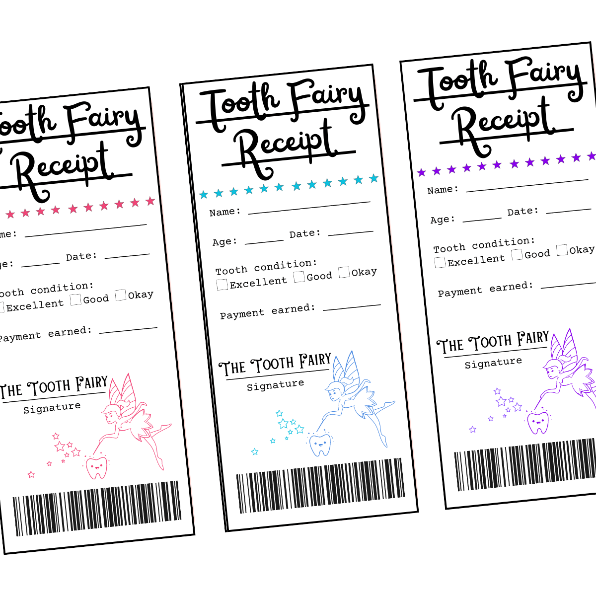 Tooth Fairy Receipt Pdf