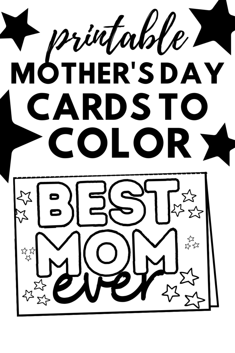 8 Free Printable Mother's Day Cards To Color