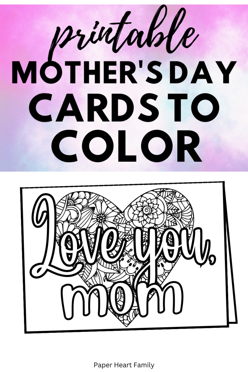 8 Free Printable Mother's Day Cards To Color