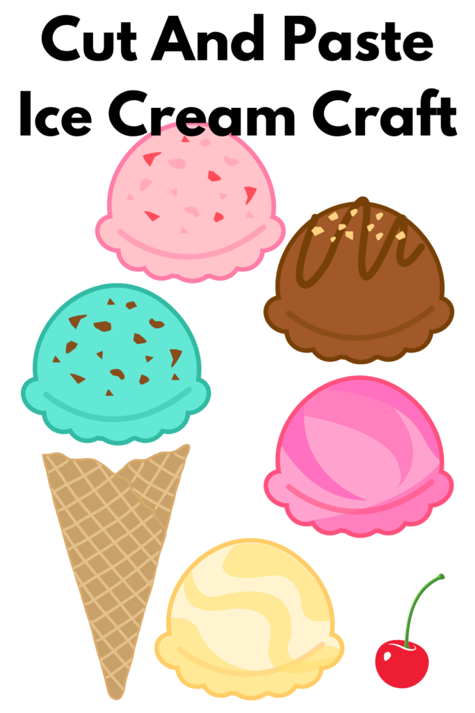 Free Printable Ice Cream Craft Black And White And Pre Colored 