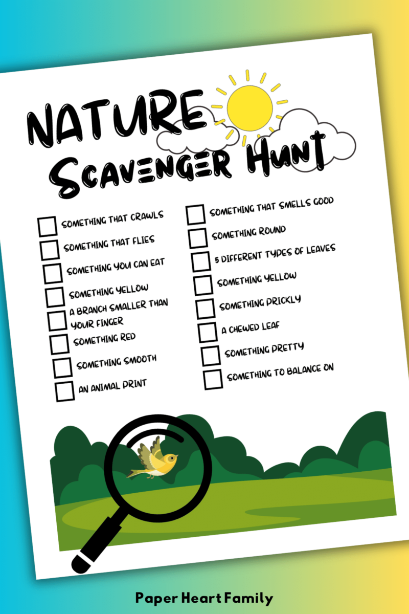 Two Free Printable Nature Scavenger Hunts For Kids