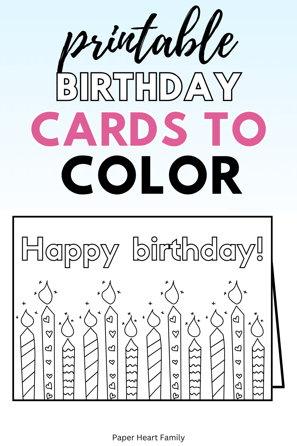 7 Free Printable Birthday Cards To Color For Kids