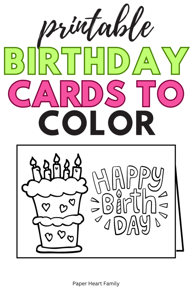 7 Free Printable Birthday Cards To Color For Kids