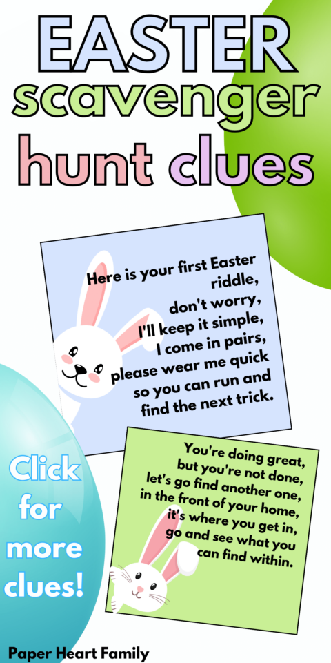 Cute, FREE Easter Scavenger Hunt For Kids