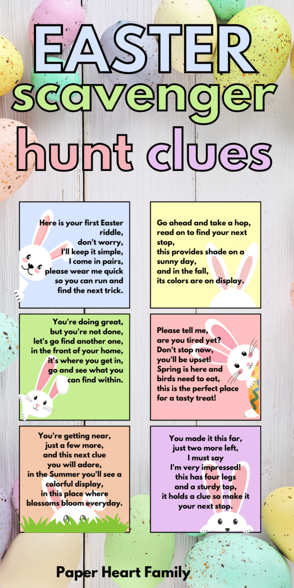 Cute, FREE Easter Scavenger Hunt For Kids