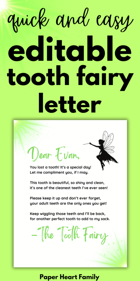 Quick And Easy Editable Tooth Fairy Letter