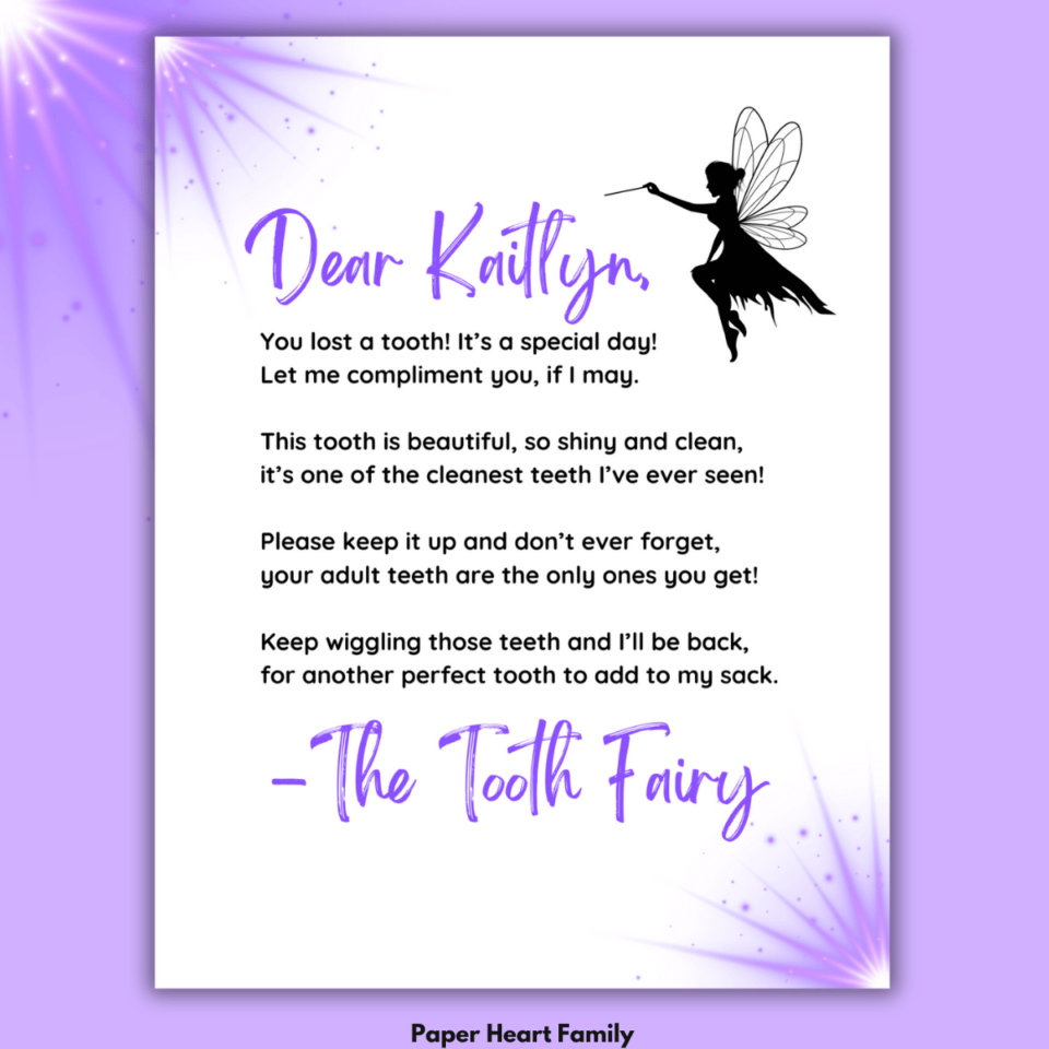 Quick And Easy Editable Tooth Fairy Letter