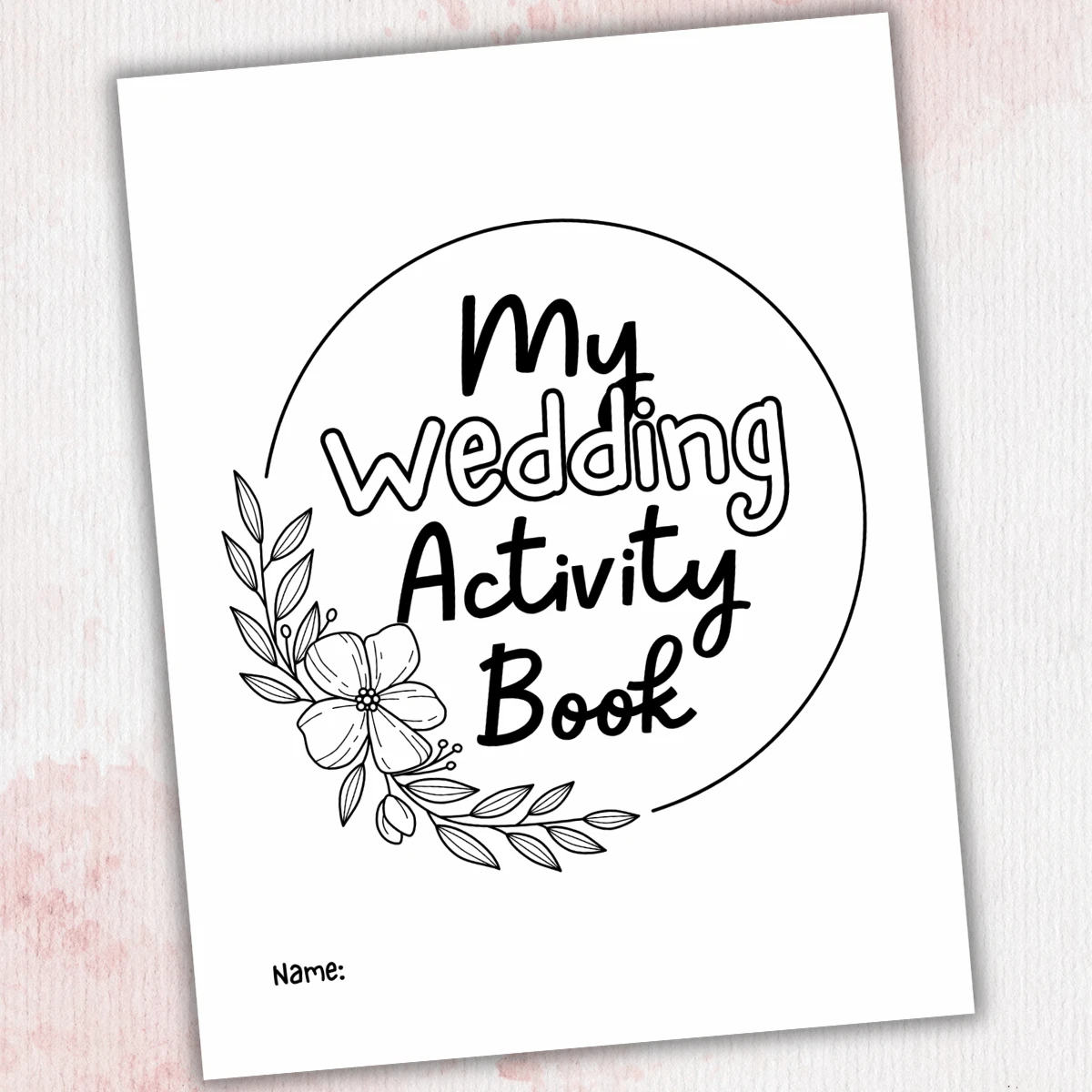 My Wedding Activity Book cover to color