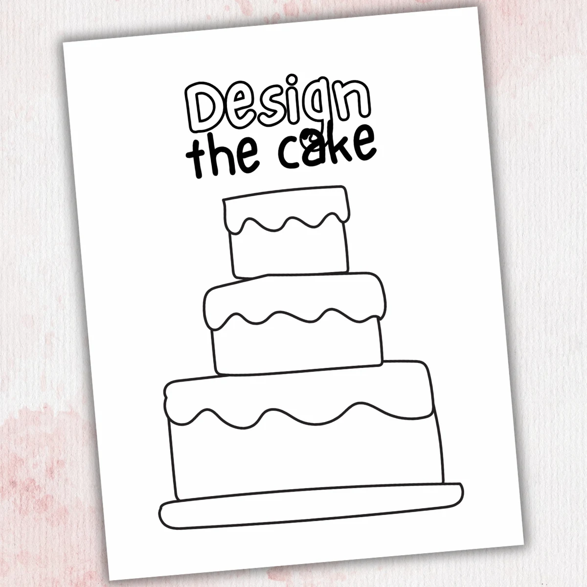 Three tiered cake to design and color