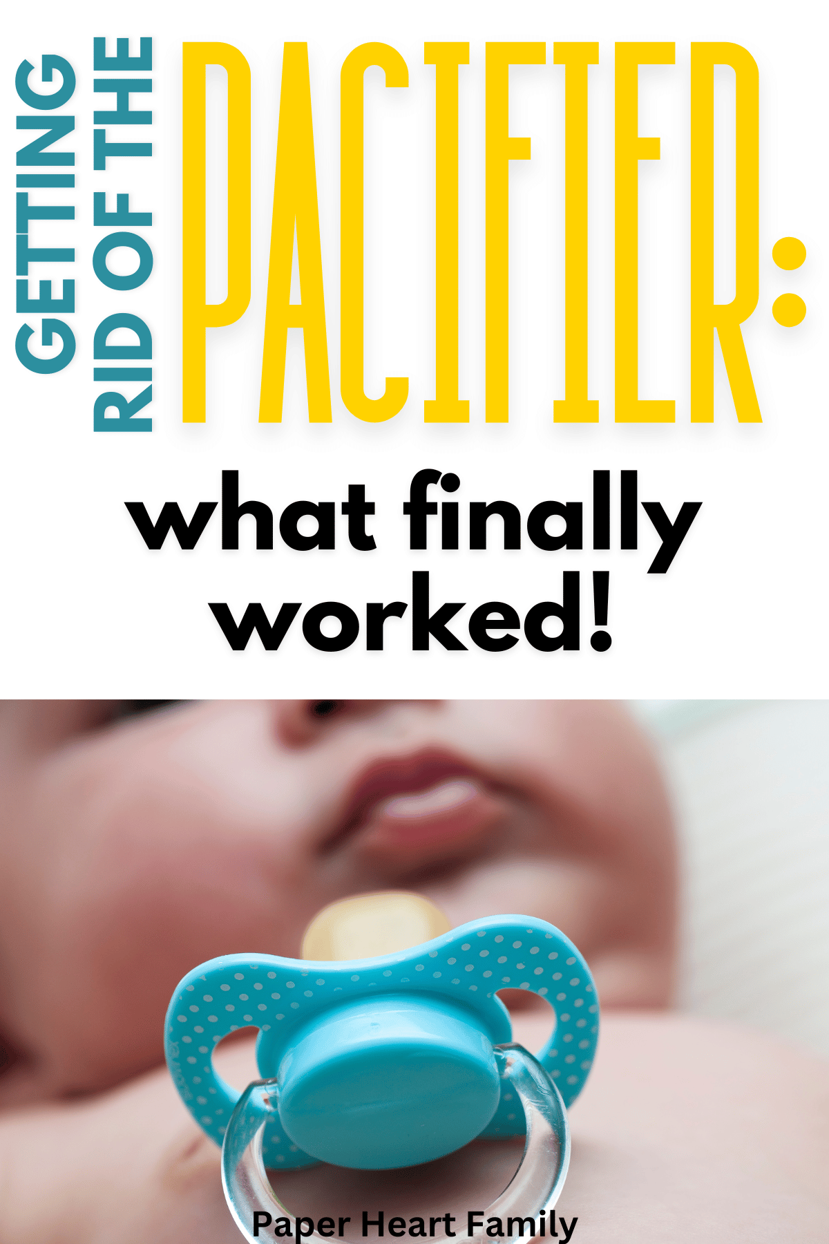 Baby sleeping with pacifier on chest